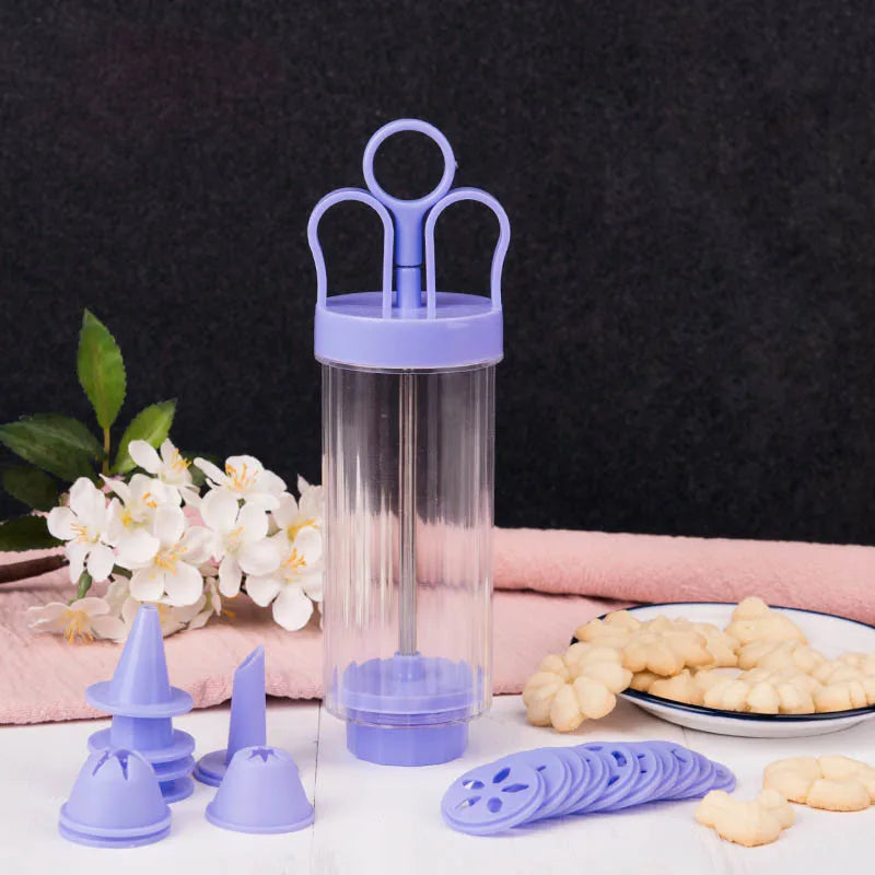 DIY Pastry Cream Gun & Cookie Decorator – 18-Piece Nozzle Set