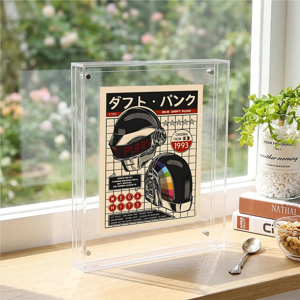 Acrylic Daft Punk Retro Helmet Wall Frame | Square & Rectangle