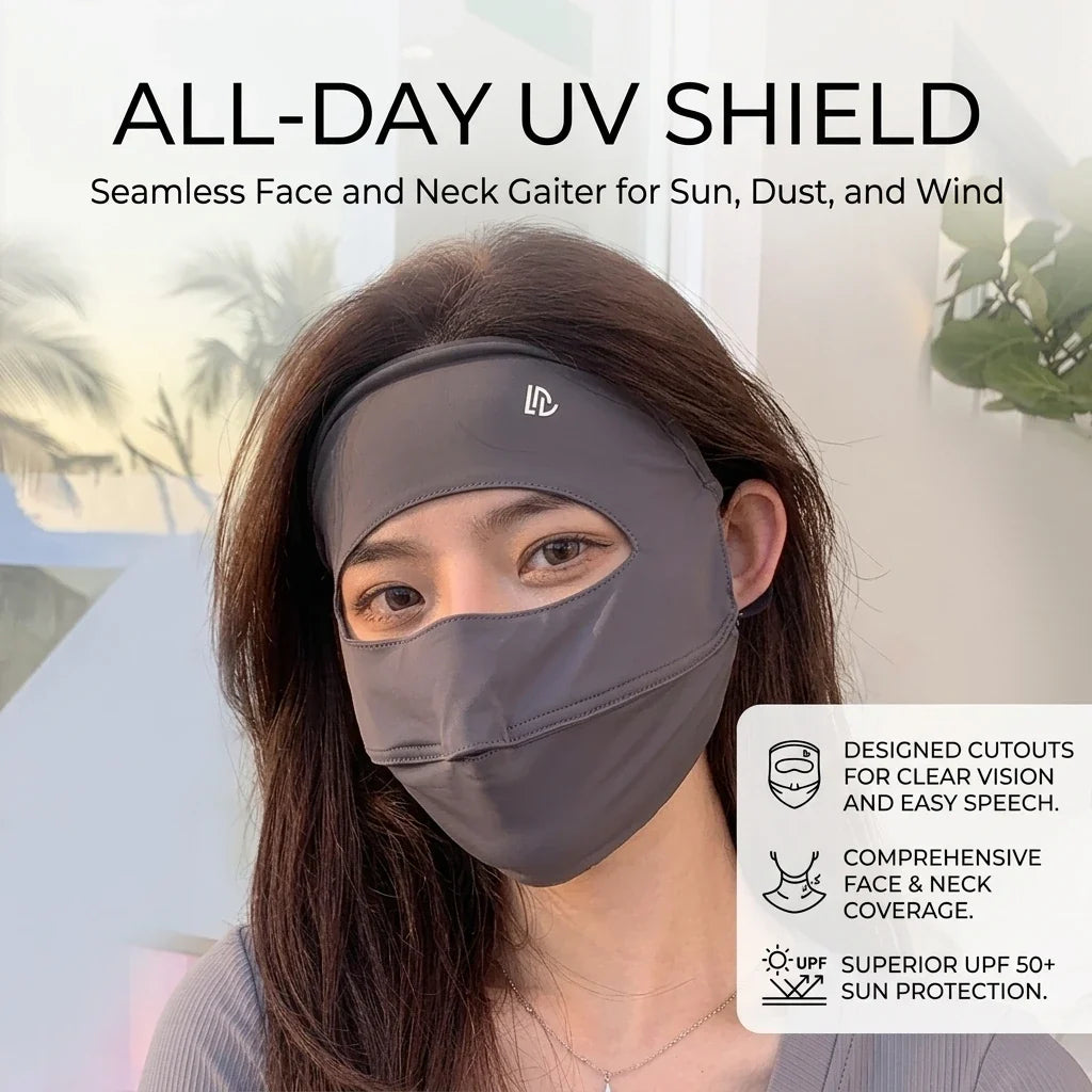 Ice Silk Sun Protection Mask Women UPF50+ Breathable Outdoor