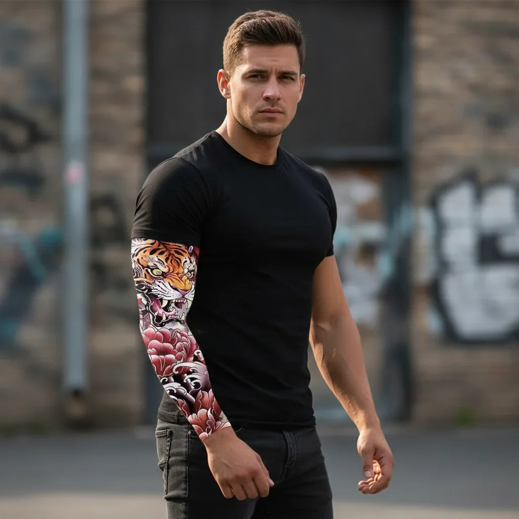 UV Protection Flower Tattoo Arm Sleeve for Cycling & Outdoor