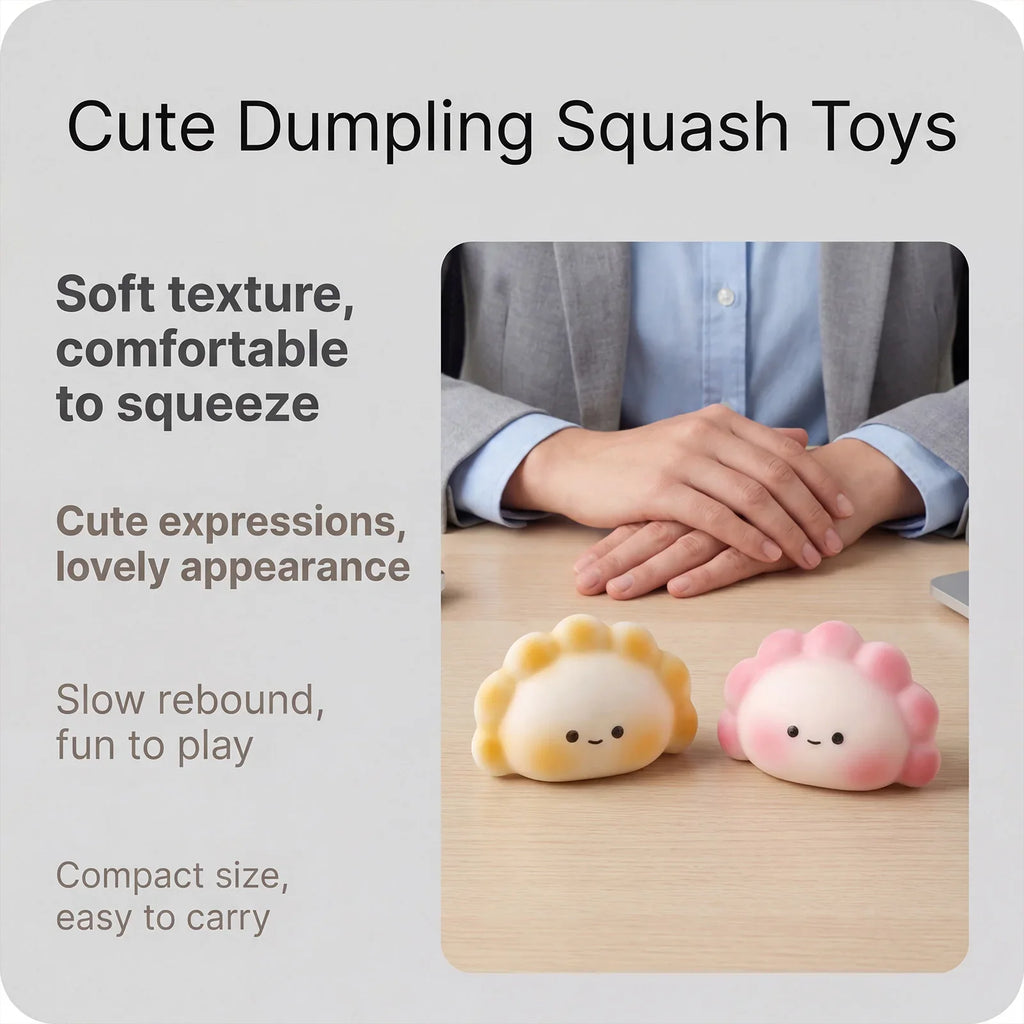 Dumpling Squishy Slow Rising Fidget Toy – Sensory Squeeze Ball
