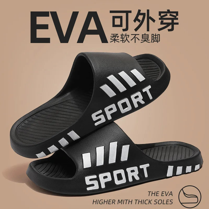 Men's Thick Sole Non-Slip EVA Slides | Beach & Shower Slippers