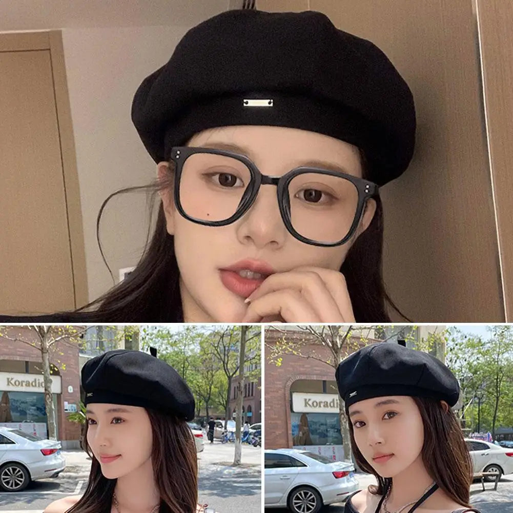 Women's Vintage French Plaid Beret Hat – Painter Cap All Seasons