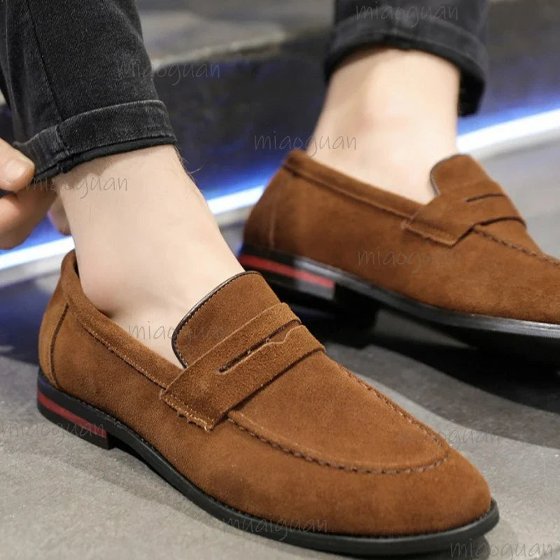 Men's Slip-On Suede Loafers – Business & Wedding Dress Shoes