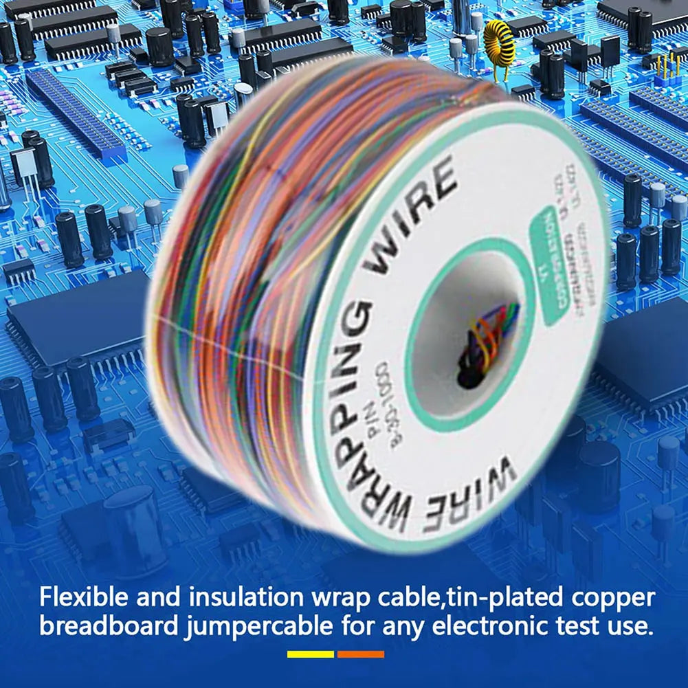 8-Color 30AWG PCB Wire Wrapping Cable 250m Spool | Tinned Copper