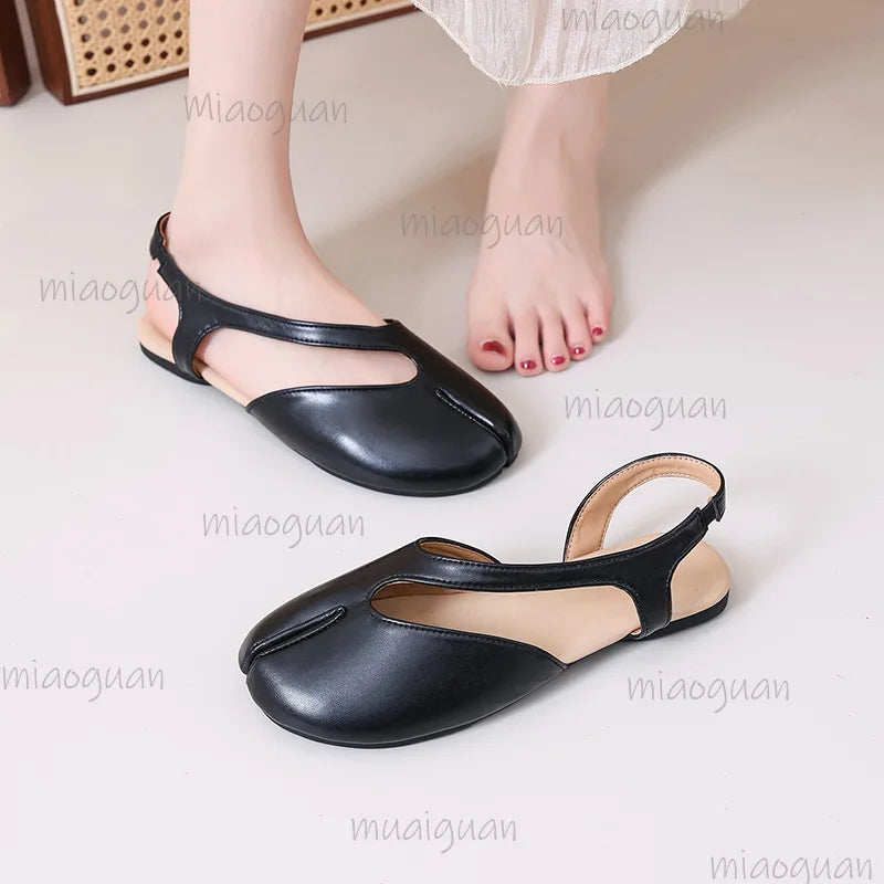 Women's Split Toe Flat Sandals – Slingback Mary Jane Summer Shoes
