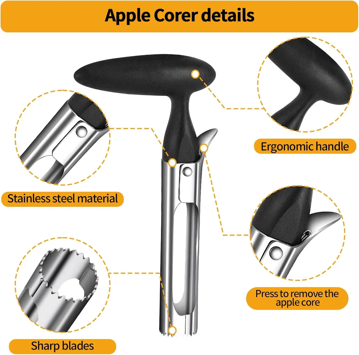 Stainless Steel Fruit Corer & Slicer Set – Pineapple & Apple