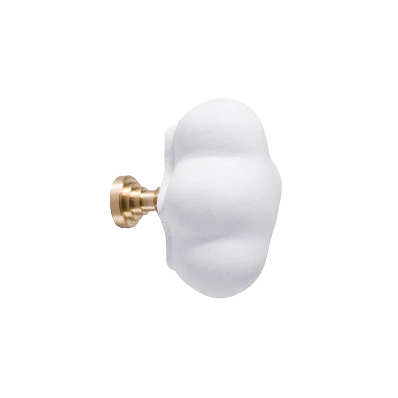 Nordic Cloud Ceramic & Brass Cabinet Handles & Drawer Knobs