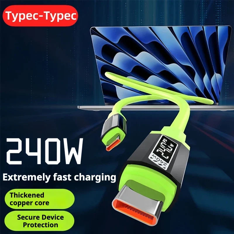 240W USB-C to USB-C Fast Charging Cable with Power Display