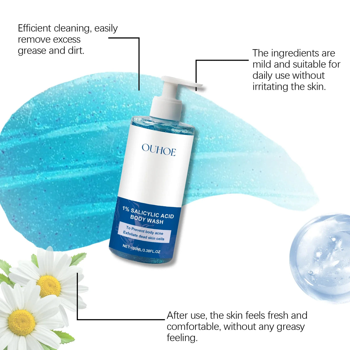 Salicylic Acid Body Wash – Exfoliating Pore-Refining Shower Gel