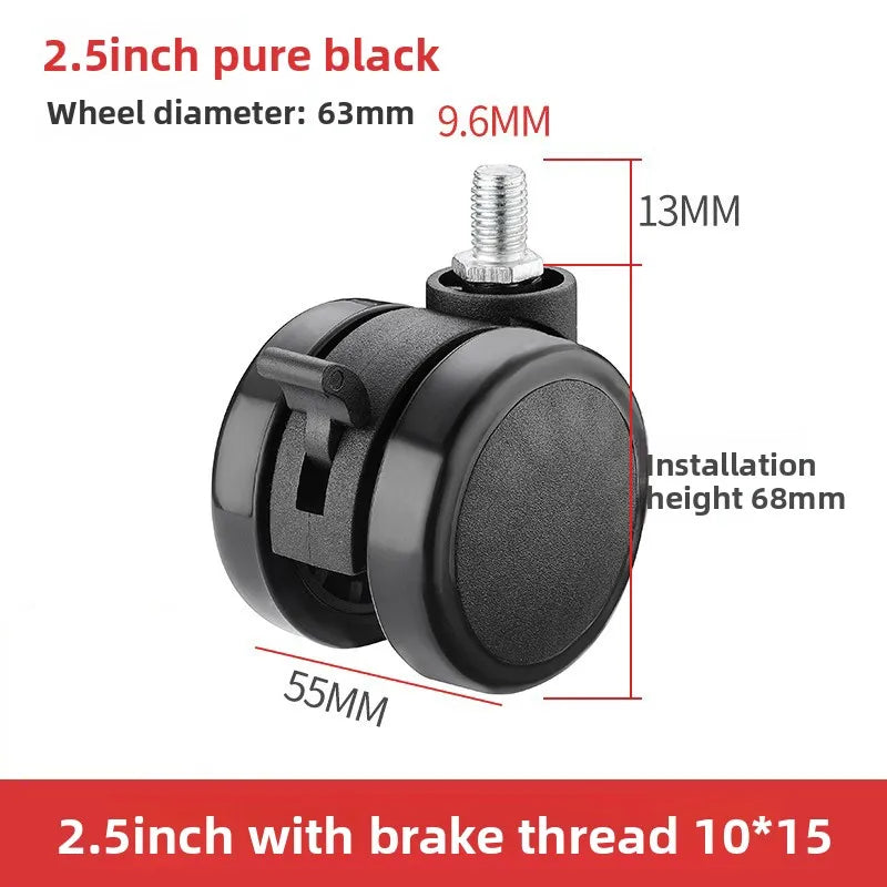 1.5" Soft Mute Office Chair Caster Replacement Wheels | Heavy Duty