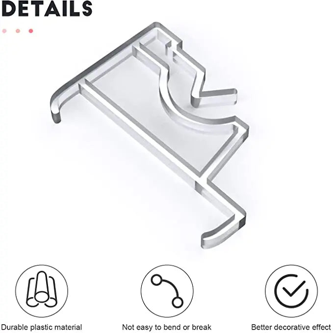 2-Inch Clear Plastic Valance Clips for Window Blinds – 20 Pack