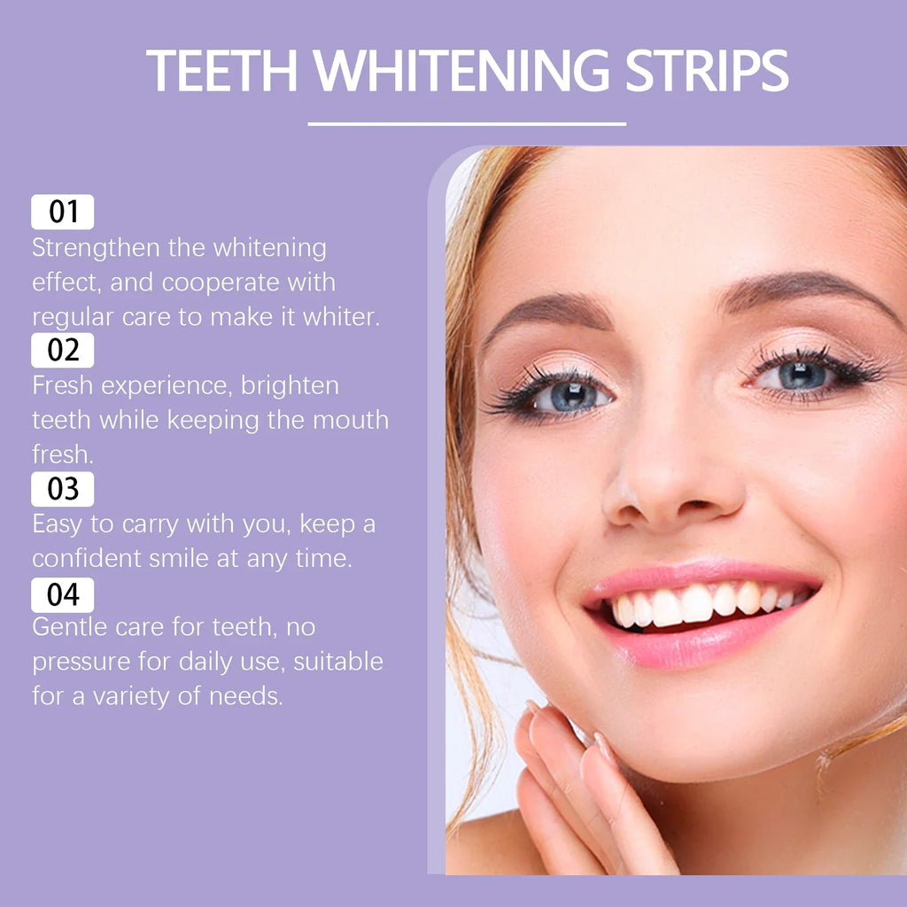 Purple Teeth Brightening Strips | Stain Removal Oral Care 7pcs