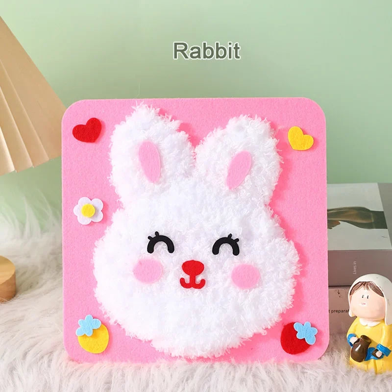 DIY Cartoon Animal Embroidery Doll Kits Fun Non-woven Fabric