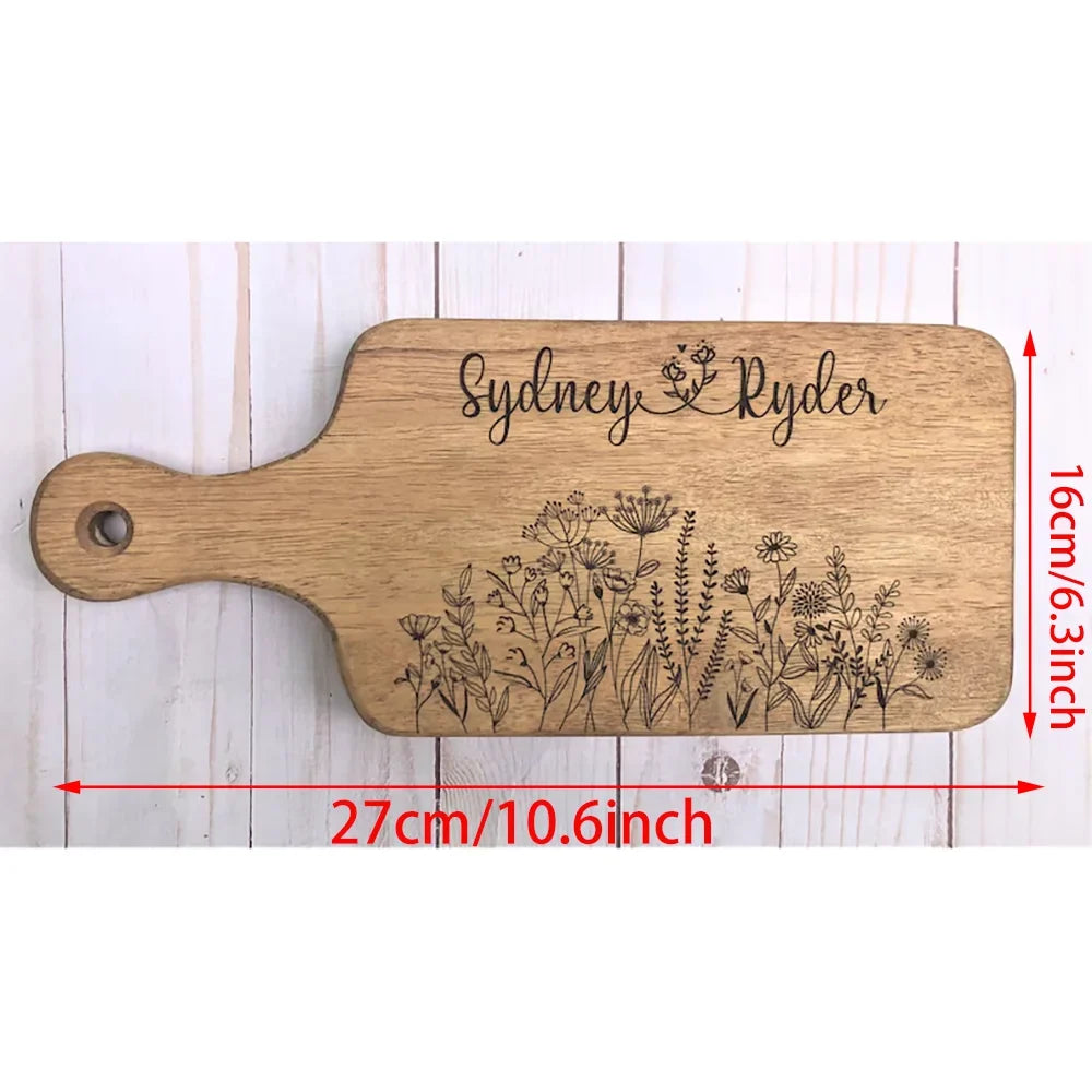 Custom Engraved Bamboo Cutting Board | Wedding Couples Gift