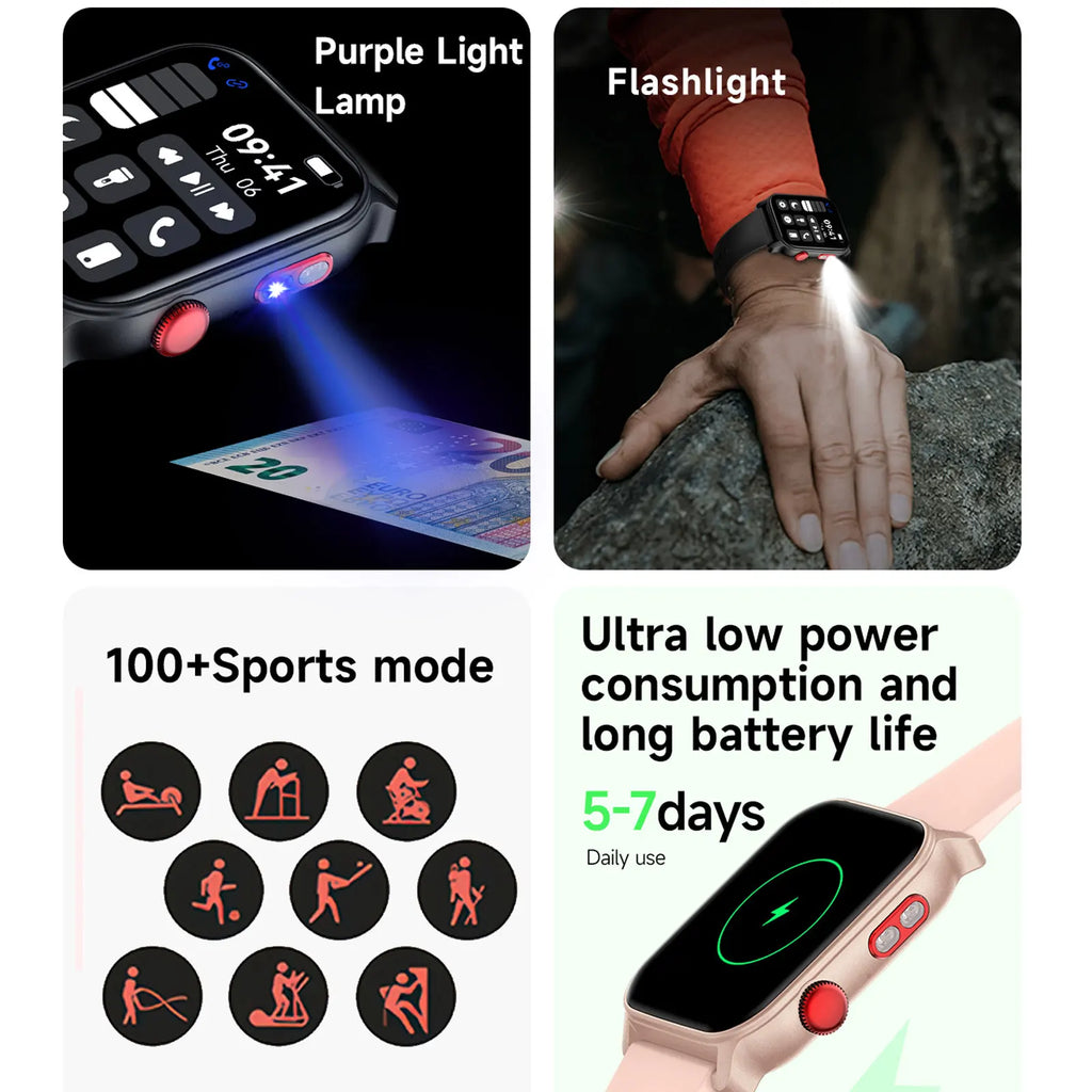 Yoateo Smart Watch 1.83" | 100+ Sports, IP68, Wireless Call