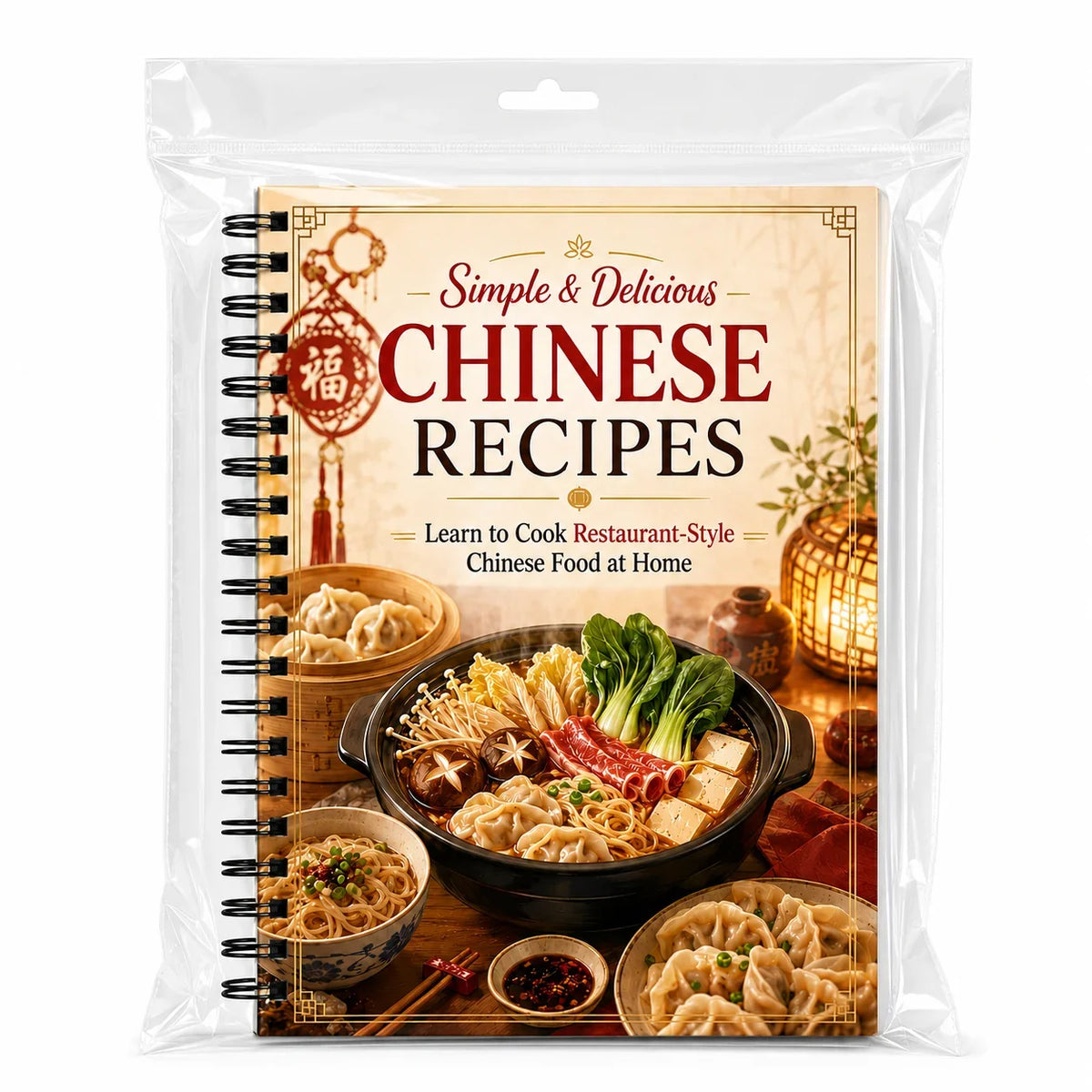 Simple Delicious Chinese Recipes A5 Spiral Recipe Book Easy Home