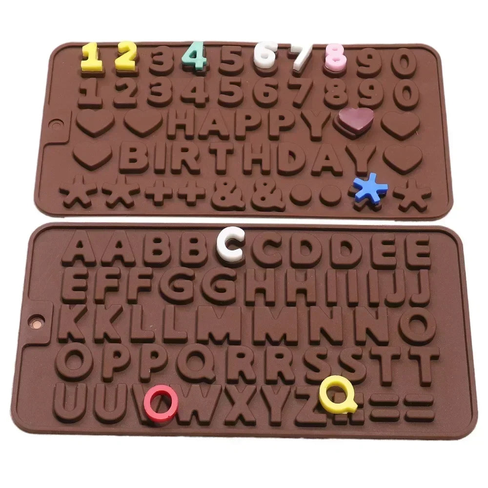 Silicone Letter & Number Mold for Chocolate, Candy & Cake