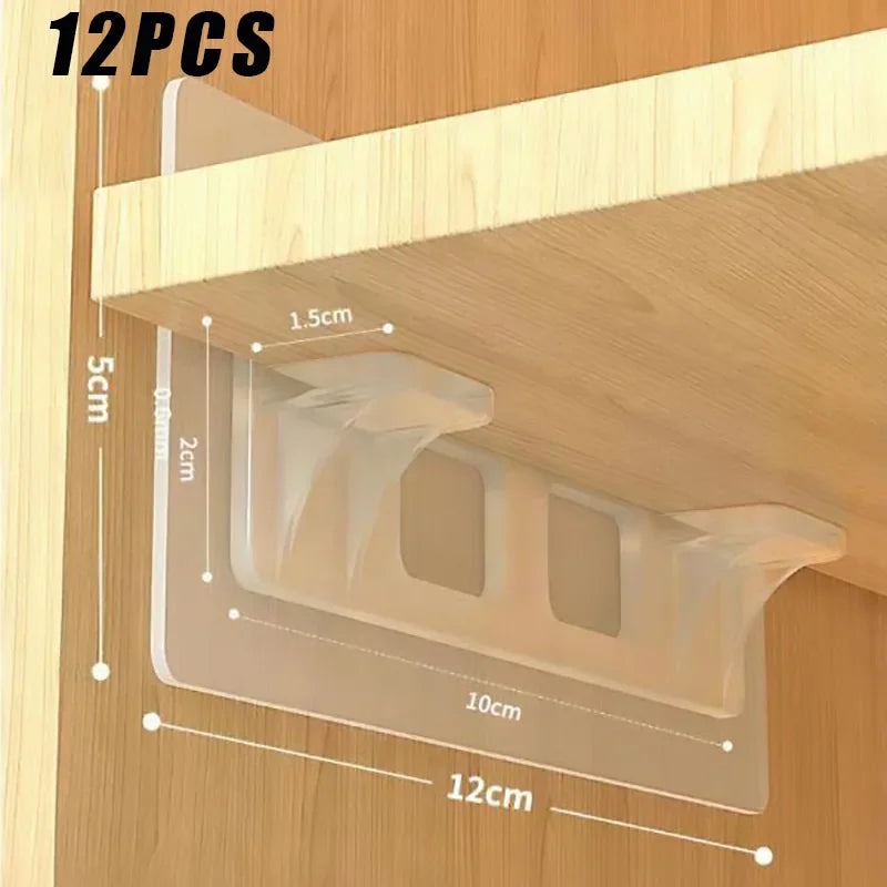 6 Wardrobe Divider Brackets Non-marking Sticky Kitchen Cabinet