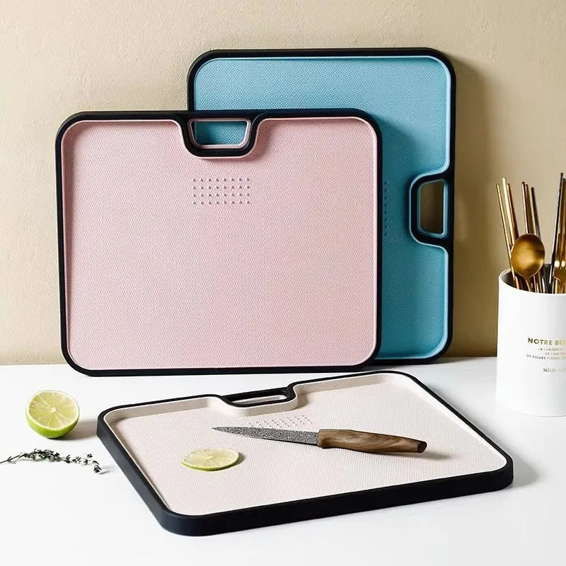 Wheat Straw Cutting Board with Garlic Grinder & Spillover Edge