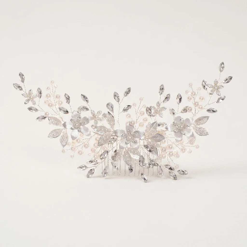 Pearl Hair Combs Set of 2 – Elegant Alloy Faux Pearl Design