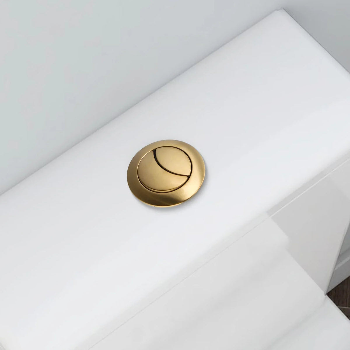 ABS Toilet Tank Round Stem Button Brushed Gold Close Coupled Flush