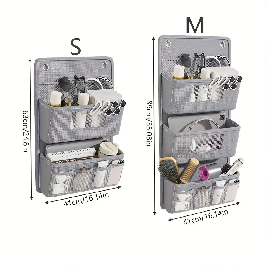 Versatile Gray Wall-mounted Storage Organizer Multi-compartment