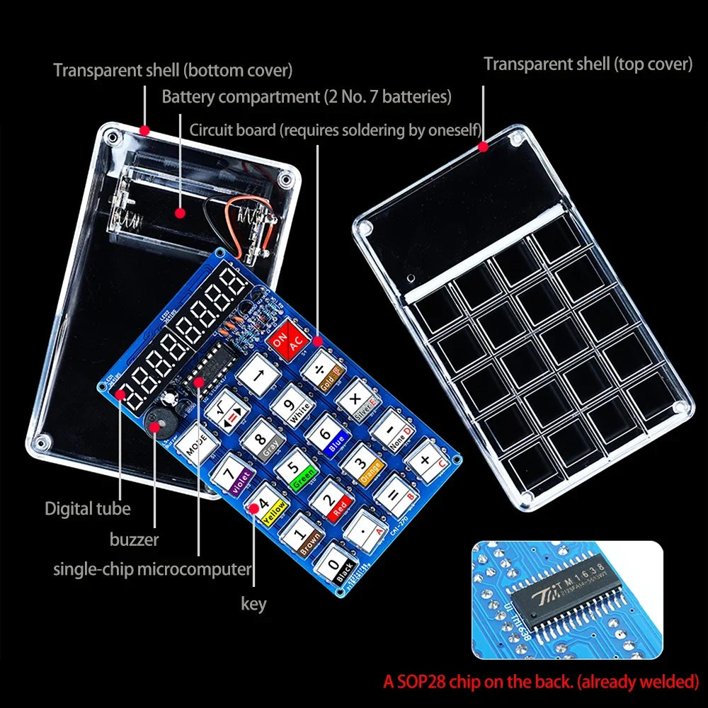 LED Calculator DIY Kit – 51 Microcontroller Soldering Practice