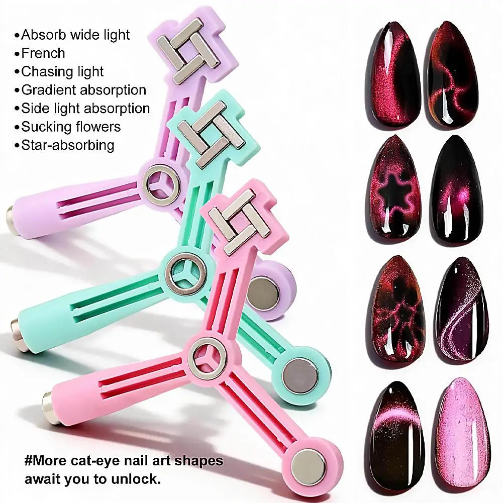 4-in-1 Cat Eye Magnet Tool – Star, Flower & French Nail Art