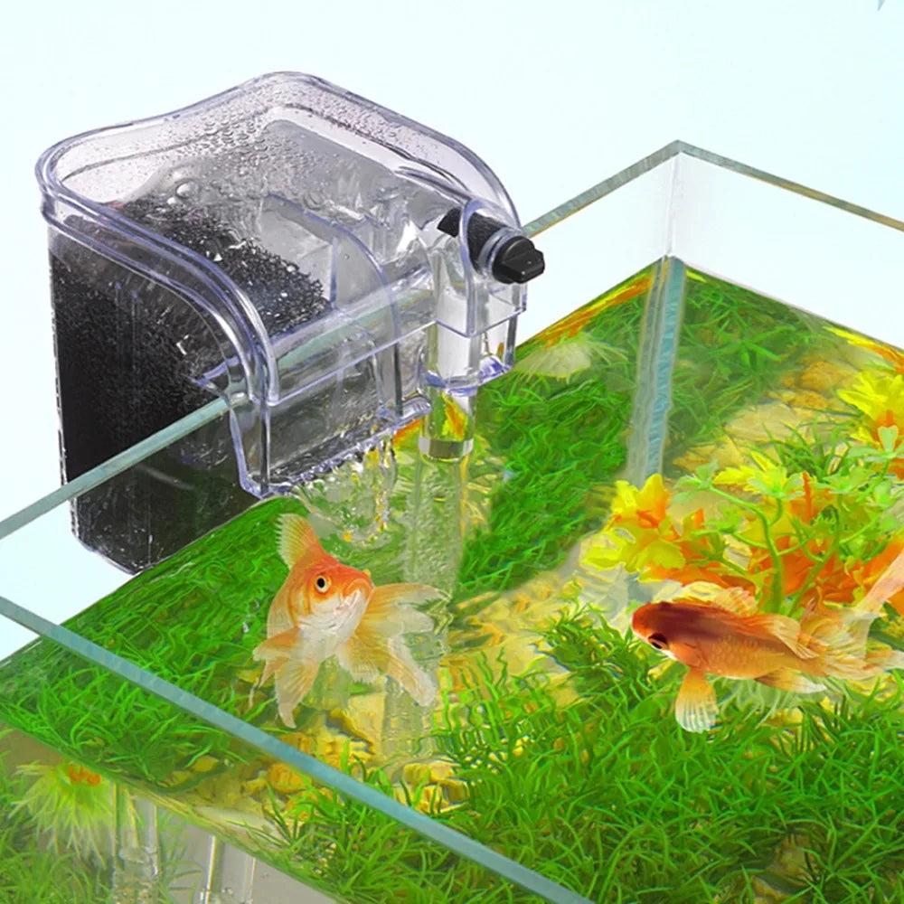 Hang On Back Aquarium Filter Ultra-Quiet 3-Layer Foam 30–80L Tank