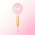 Pastel Spiral Vent Hair Comb – Oak Wood Handle | 3 Colors