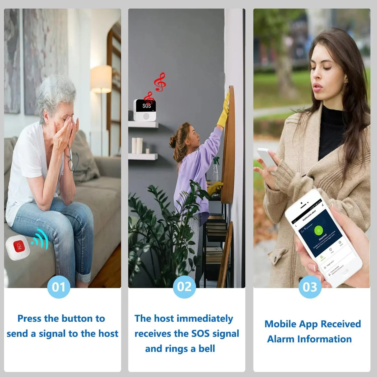 Wireless WiFi Caregiver Pager & SOS Emergency Call Button