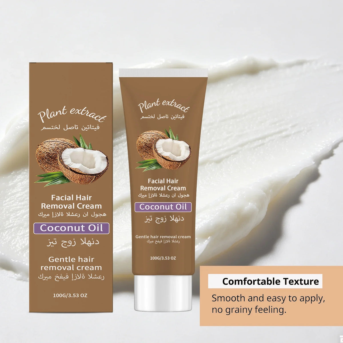 Coconut Hair Removal Cream – Painless Face & Body Depilatory