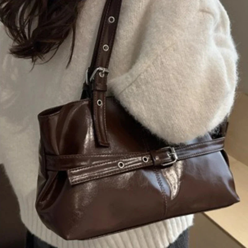 Korean Style Large Capacity Tote Shoulder Bag | PU Leather
