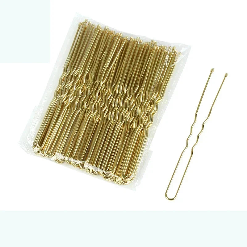 250 Pcs U-Shaped Metal Bobby Pins 7cm Waved Hair Clips Set