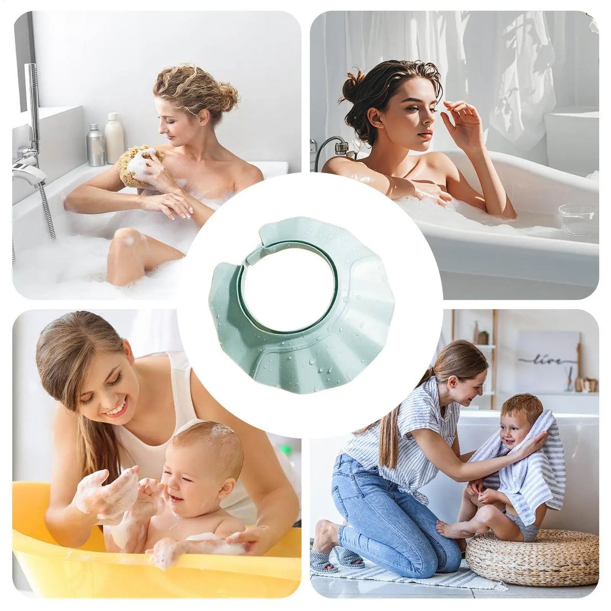 Kids & Adult Adjustable Shower Visor – Splash-Proof Hat