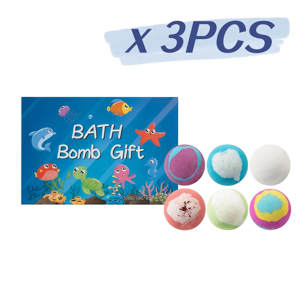6-Piece Natural Bath Bomb Gift Set – Kids & Family Spa Kit
