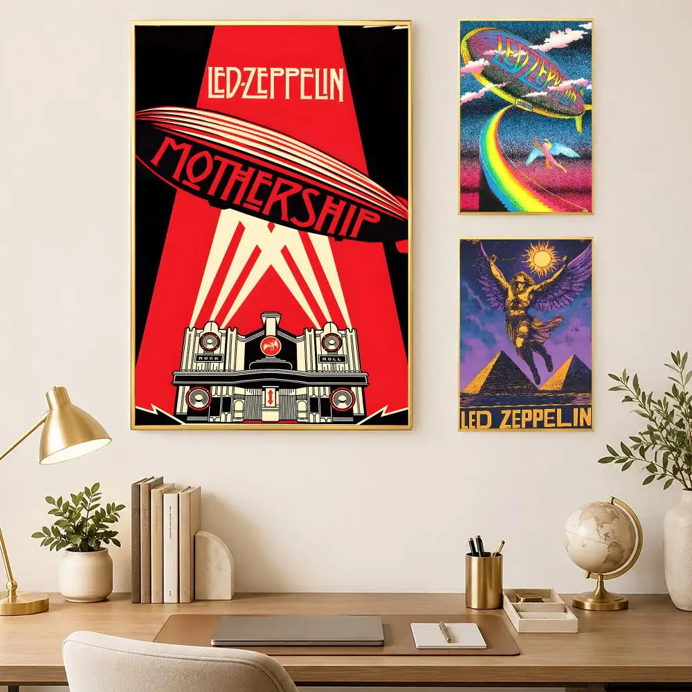 Led Zeppelin Self-Stick HD Wall Poster – Waterproof Room Decor