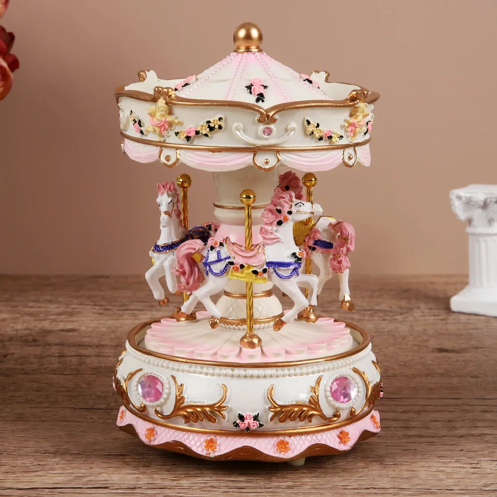 Luminous Carousel Music Box Little Girl Princess Classmate Heart