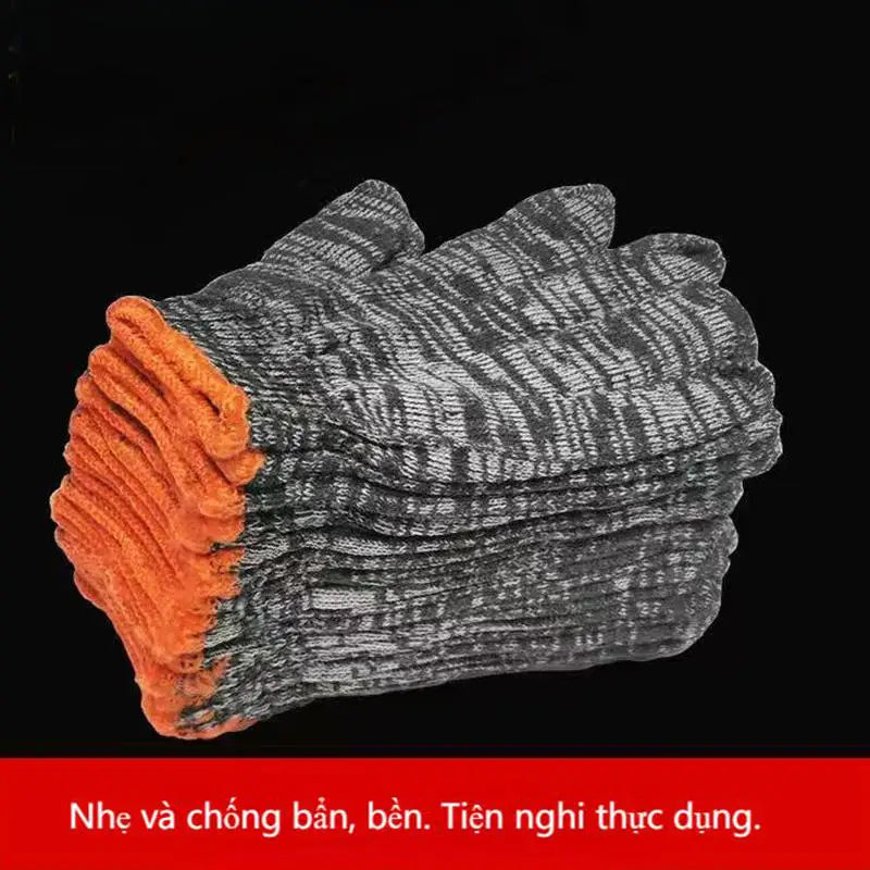 12-Pairs Heavy Duty Nylon Work Gloves Abrasion Resistant Safety