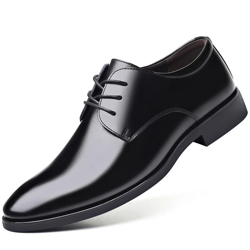 Men's Business Casual Leather Shoes – Soft Sole & Non-Slip