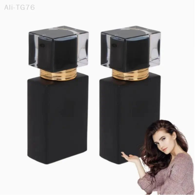 Matte Black Glass Perfume Spray Bottle 30ml 50ml | Refillable