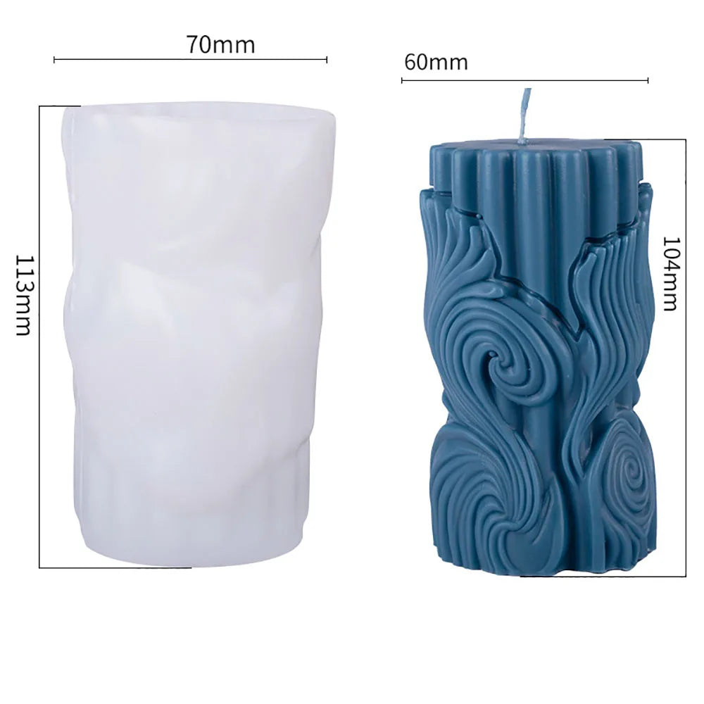 3D Letter Relief Cylindrical Candle Silicone Mold Creative Artistic