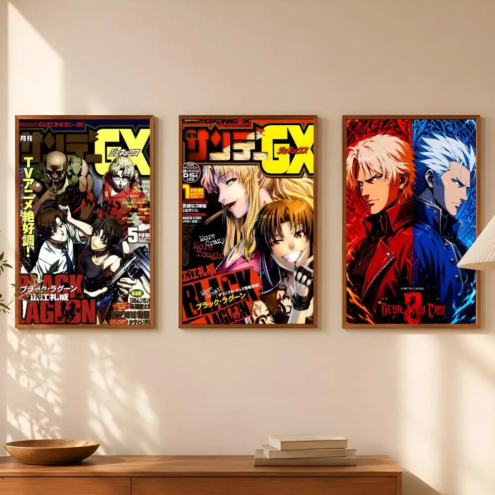 Black Lagoon Anime Poster – Self-Stick HD Waterproof Wall Art