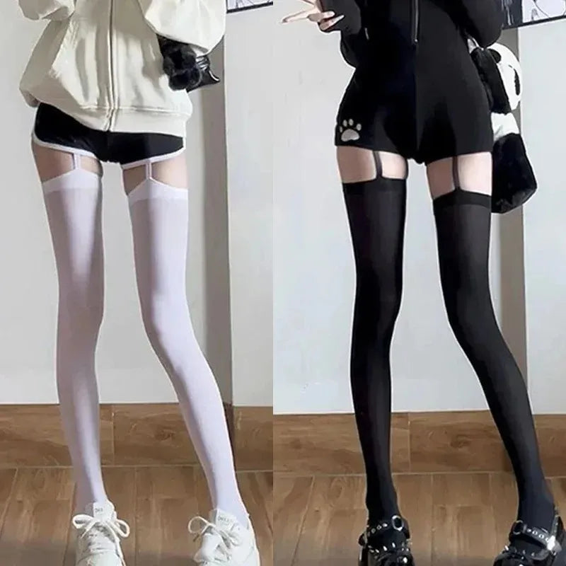 Thigh High Stockings with Garters | Y2K Lolita Over-Knee Socks