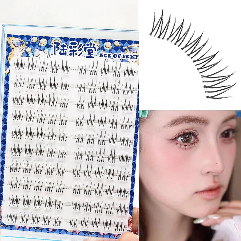 Glue-Free Cluster False Eyelashes | 10 Rows Natural Lash Ext