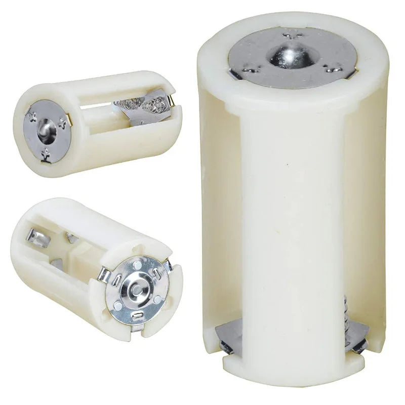 4-Pack AA to D Battery Converter Adapter Cases – Translucent