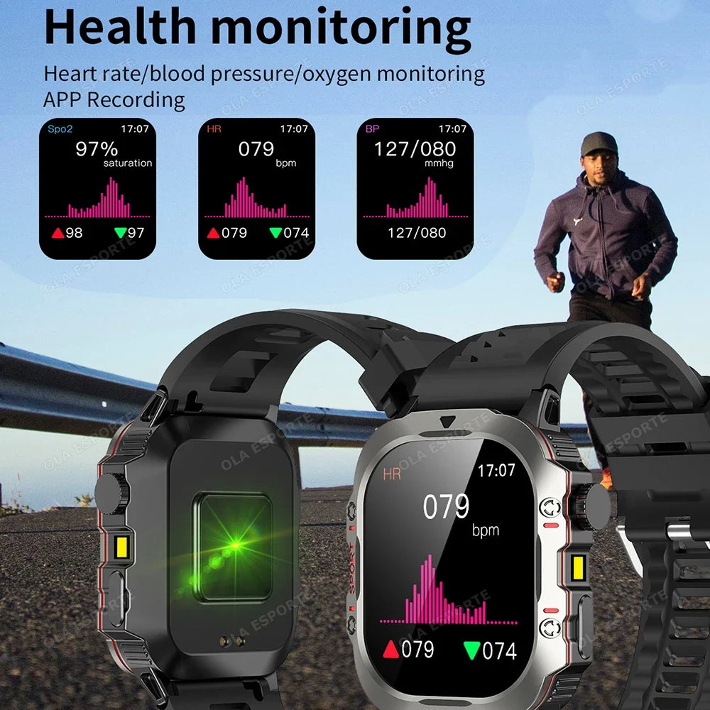Rugged Military Smart Watch Flashlight Sport Men Women Inifnite