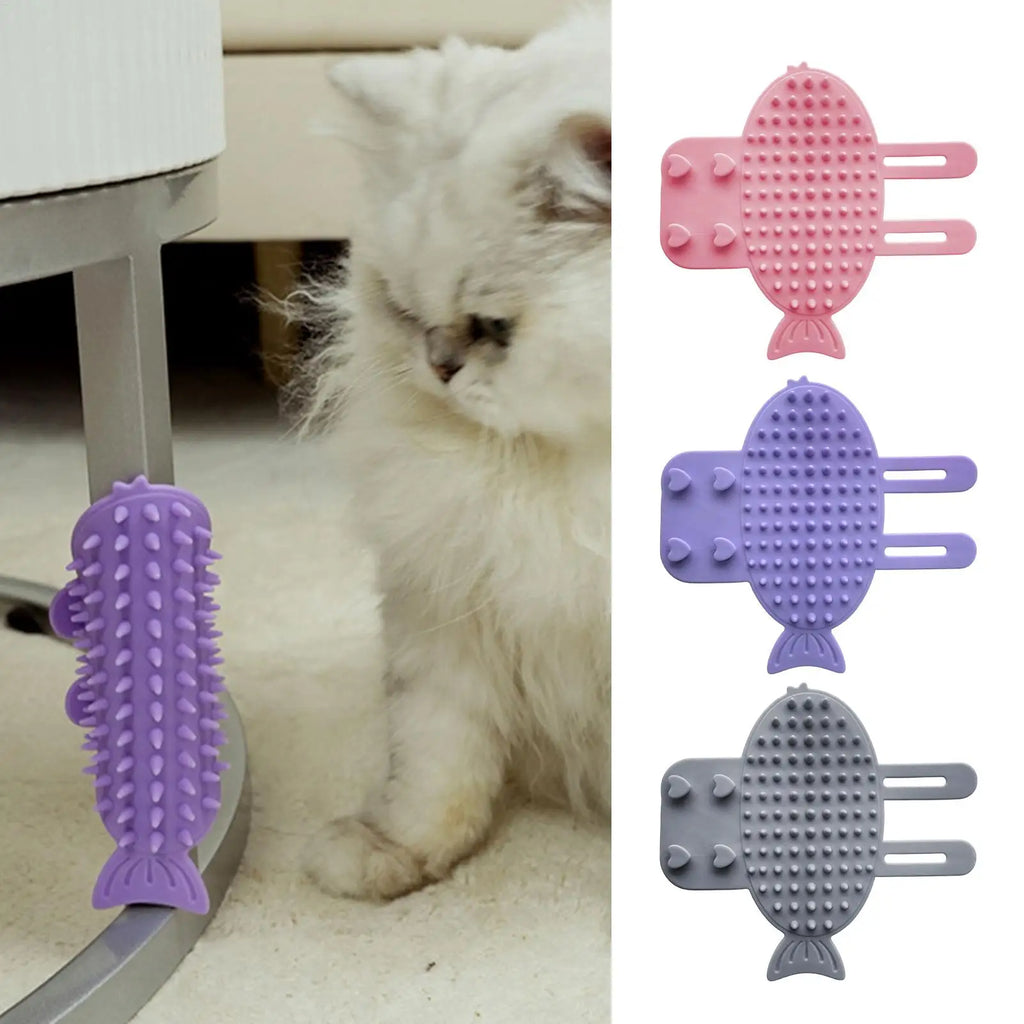 Self-Grooming Cat Brush – Soft Massage Scratcher for Furniture