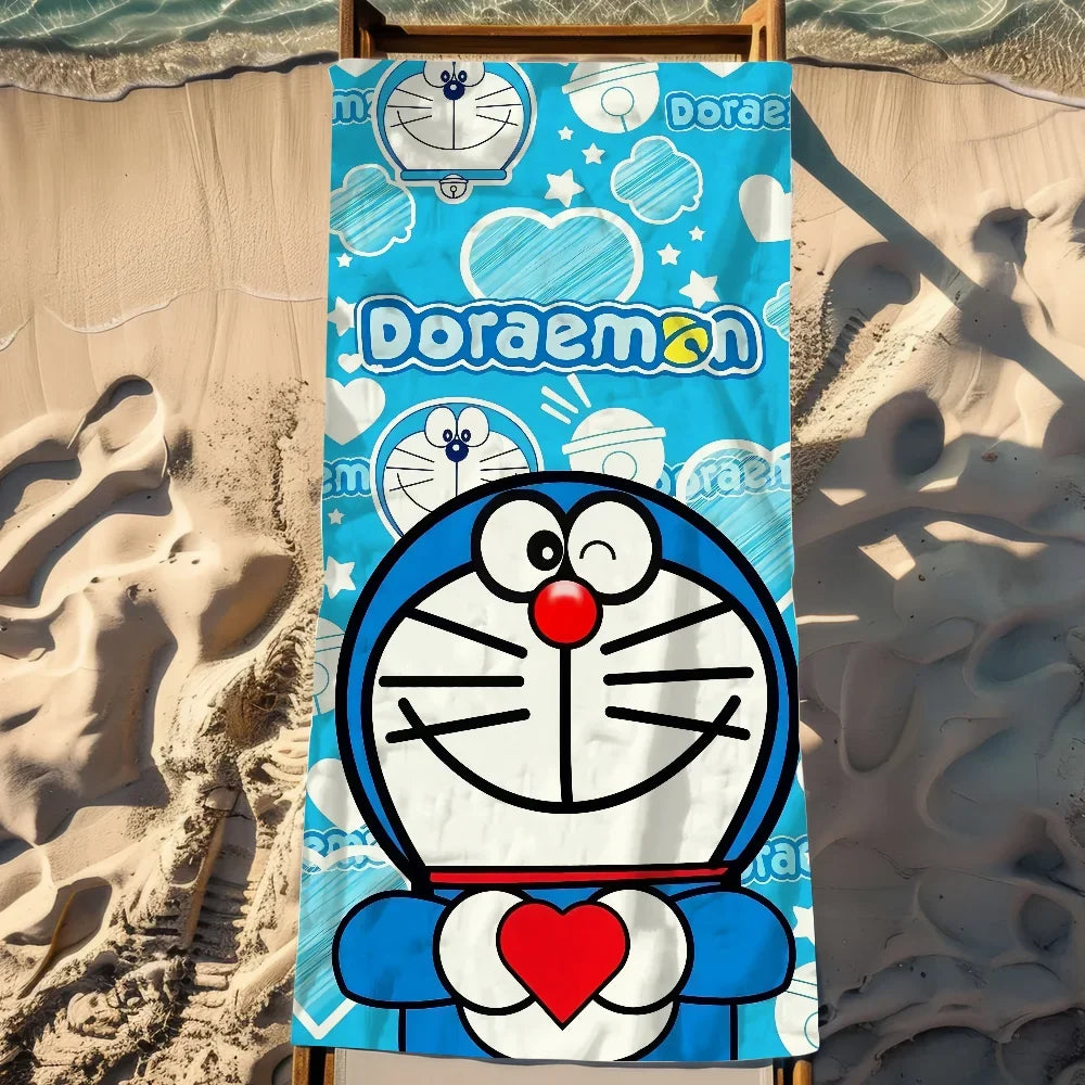 Doraemon Quick-Dry Beach Towel | Soft Large Cartoon Sports Towel